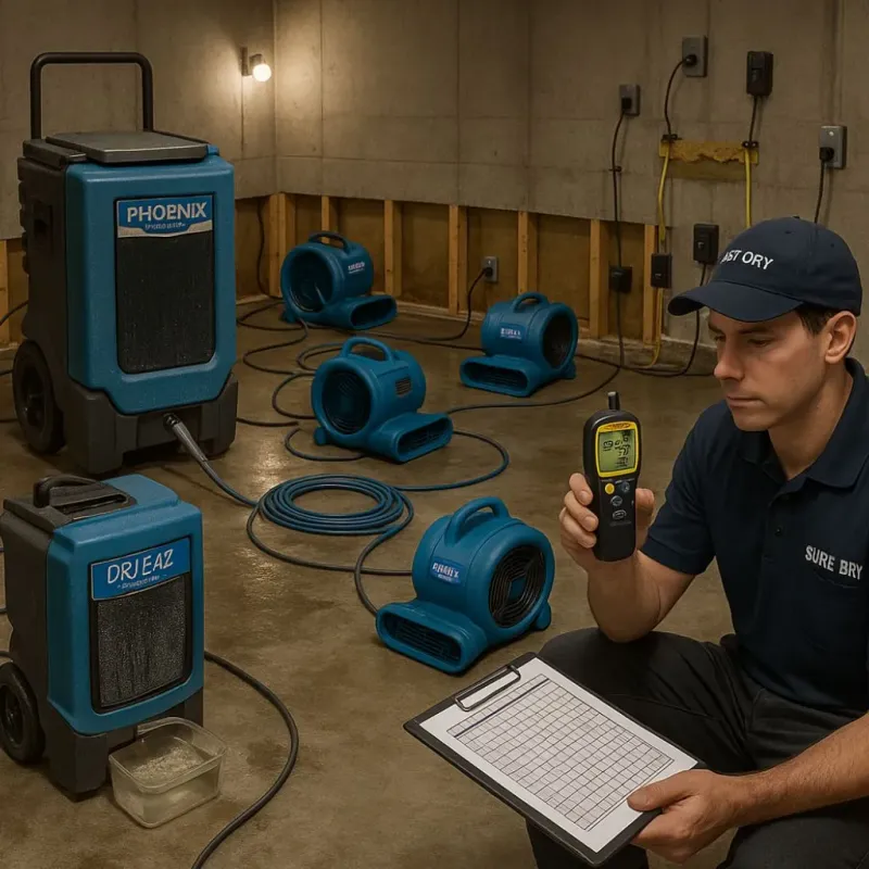 Structural Drying and Dehumidification process in Park Ridge, NJ